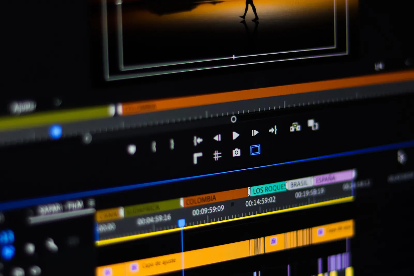 A video editing timeline displayed on a computer screen