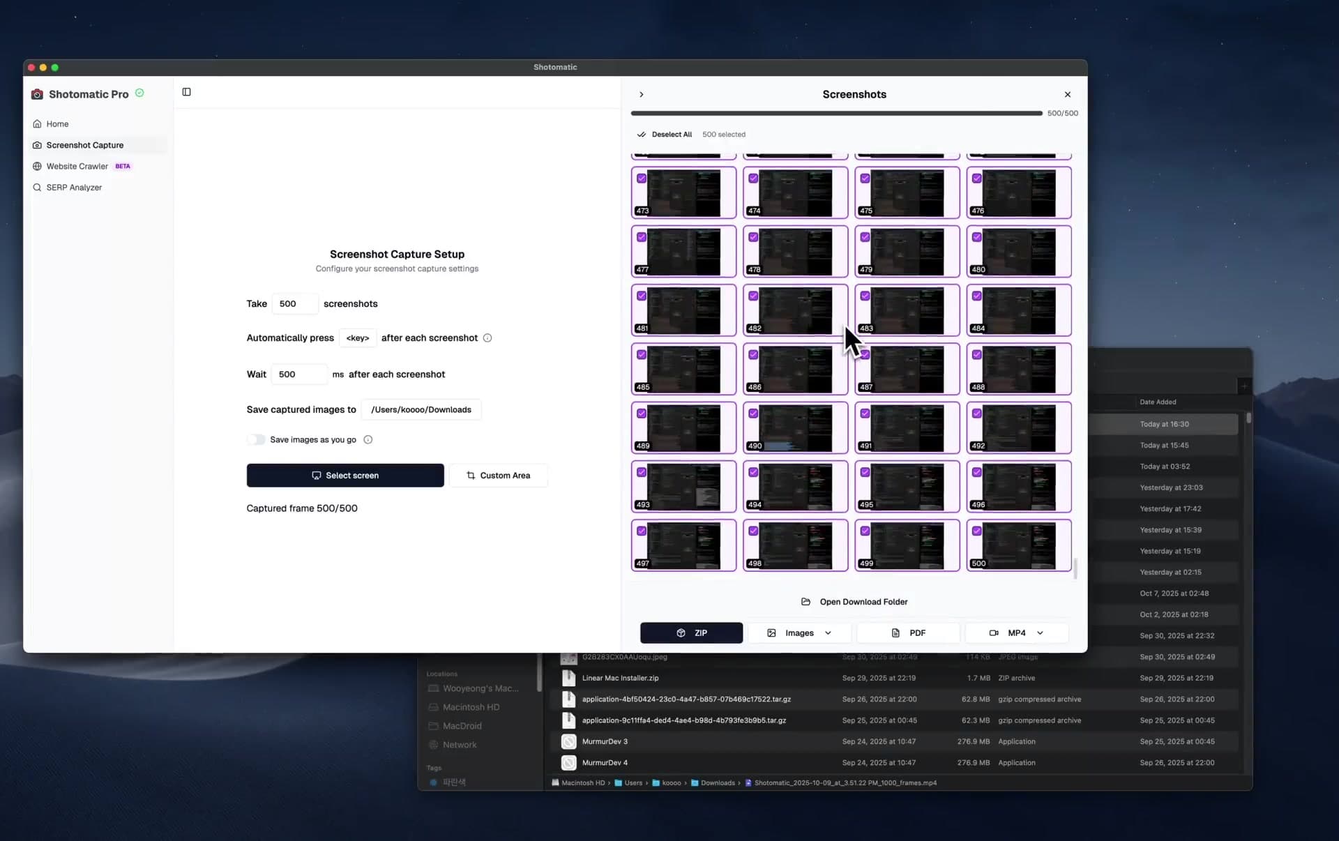 Create Timelapse Videos with MP4 Export demo