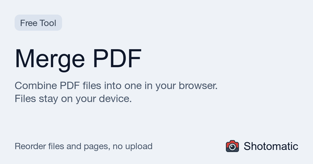 Shotomatic-Tool zum Zusammenfügen von PDFs, das mehrere PDF-Dateien zu einer kombiniert