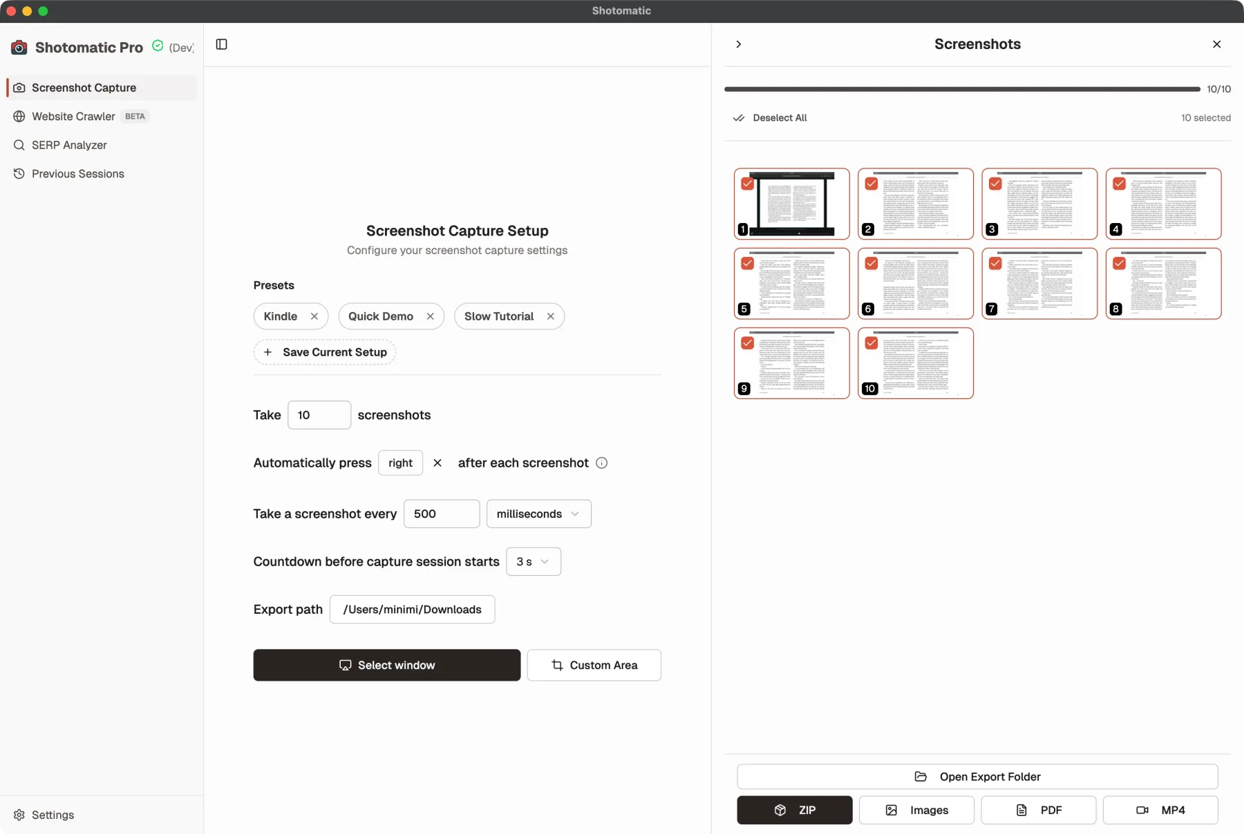 Shotomatic interface after the brand refresh with red accents replacing the older purple styling